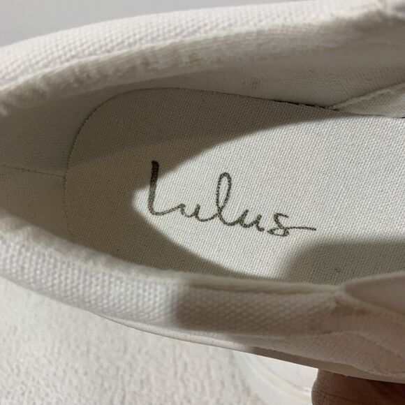Lulus Canvas Slip On Sneakers Womens 7 White - Picture 5 of 7
